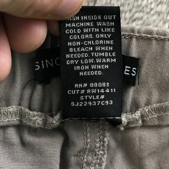 Sincerely Jules Womens Pants Small Wide Leg Raw Hem Casual Drastring Taupe - Picture 9 of 14